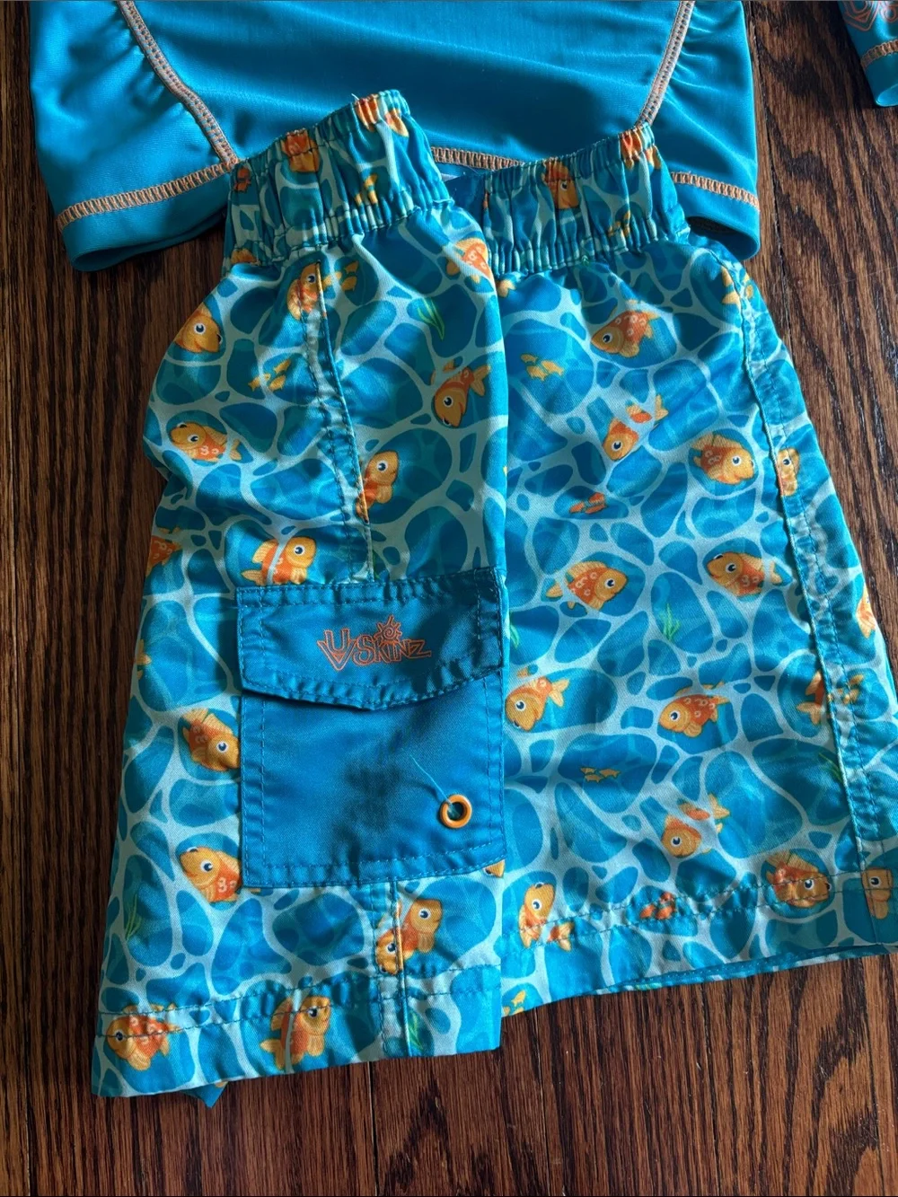UV Skinz UPF50+ Goldfish & Snorkel Mask Swimsuit Set, 4T
